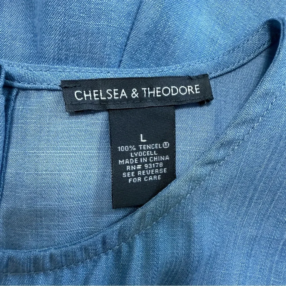 Chelsea & Theodore Light and Dark Blue Sleeveless Dress - Picture 7 of 8